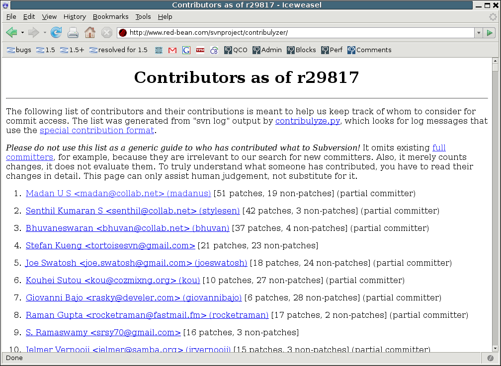 Contribulyzer (main page)